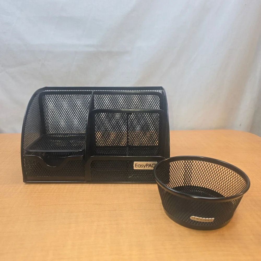EasyPAG Mesh Desk Organizer Drawer Office Desktop Rolodex Clip Dish Black‎